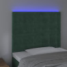 Zagłówek do łóżka z LED, ciemnozielony, 100x5x118/128 cm