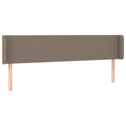 Zagłówek do łóżka z LED, taupe, 183x16x78/88 cm, tkanina