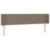 Zagłówek do łóżka z LED, taupe, 183x16x78/88 cm, tkanina