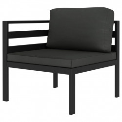 2-częściowa sofa z poduszkami, aluminium, antracytowa