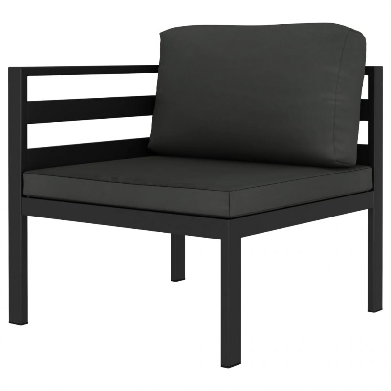 2-częściowa sofa z poduszkami, aluminium, antracytowa