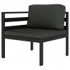 2-częściowa sofa z poduszkami, aluminium, antracytowa