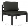 4-cz. zestaw wypoczynkowy, poduszki, aluminium, antracyt