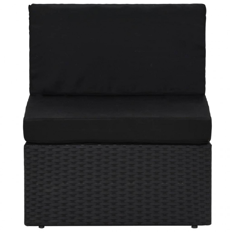 2-cz. zestaw wypoczynkowy do ogrodu, rattan PE, czarny