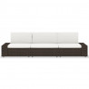 Sofa modułowa 3-osobowa, rattan PE, brązowa