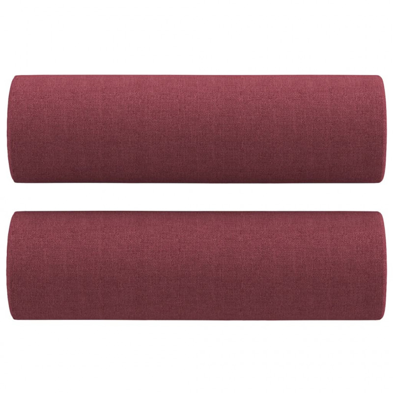 2-osobowa sofa z poduszkami, winna czerwień, 140 cm, tkanina