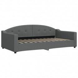 Sofa z funkcją spania, ciemnoszara, 100x200 cm, obita tkaniną