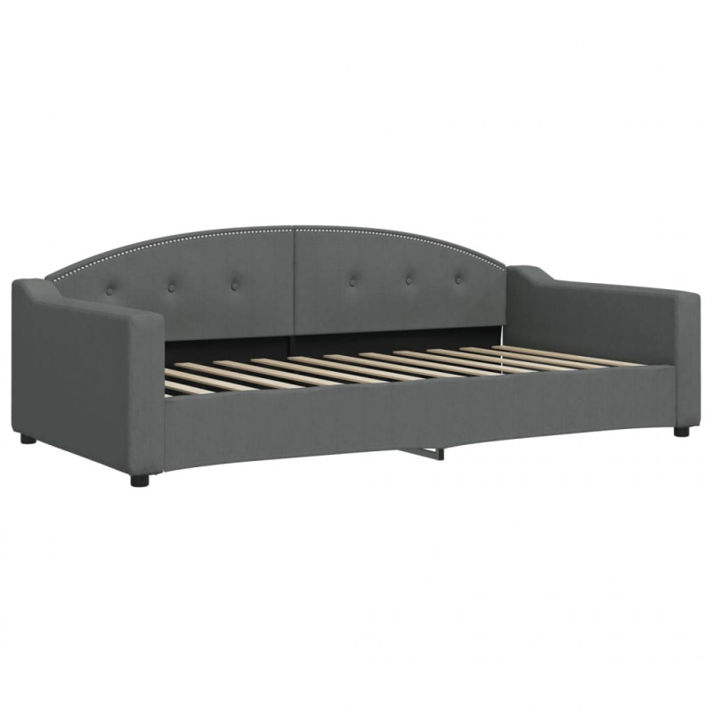 Sofa z funkcją spania, ciemnoszara, 100x200 cm, obita tkaniną