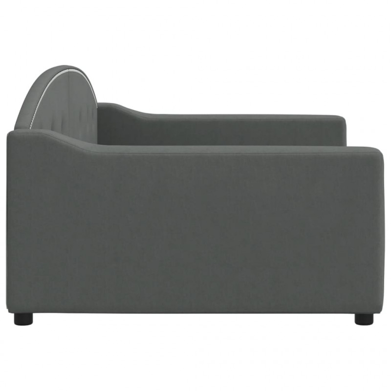 Sofa z funkcją spania, ciemnoszara, 100x200 cm, obita tkaniną