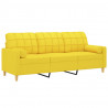 3-osobowa sofa z poduszkami, żółta, 180 cm, tkanina