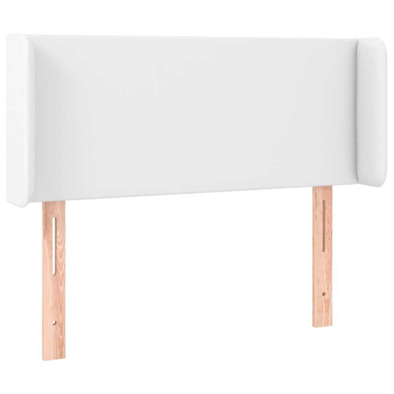 Zagłówek do łóżka z LED, biały, 93x16x78/88 cm, sztuczna skóra