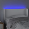 Zagłówek do łóżka z LED, biały, 93x16x78/88 cm, sztuczna skóra