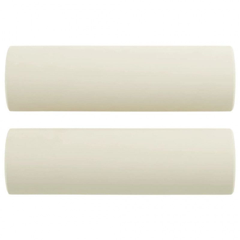2-osobowa sofa z poduszkami, kremowa, 120 cm, aksamit