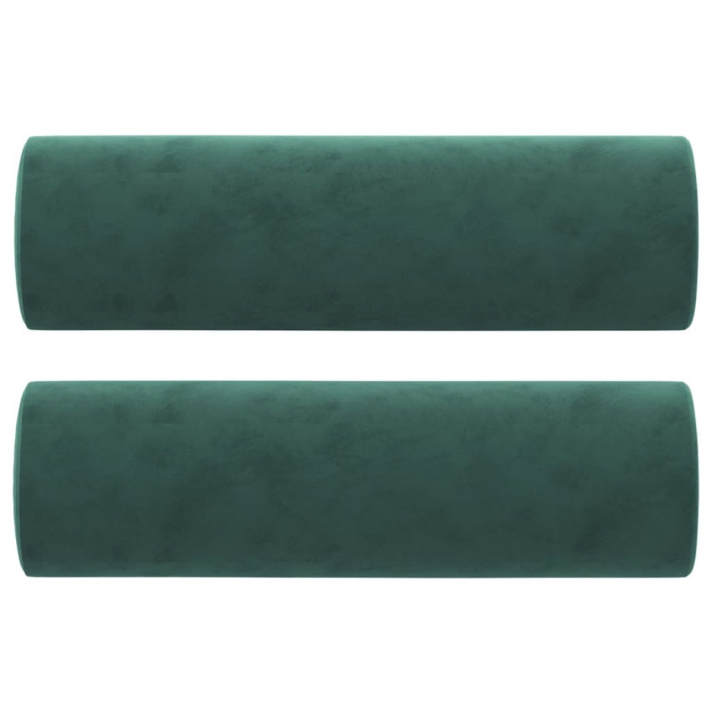 3-osobowa sofa z poduszkami, ciemnozielona, 180 cm, aksamit