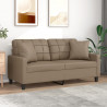 2-osobowa sofa z poduszkami, cappuccino, 140 cm, sztuczna skóra