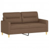 2-osobowa sofa z poduszkami, brązowa, 140 cm, tkanina