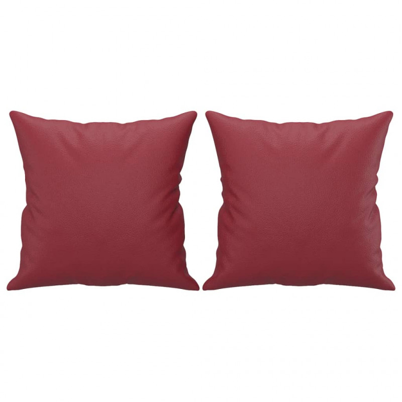 3-os. sofa z poduszkami, winna czerwień, 180 cm, sztuczna skóra