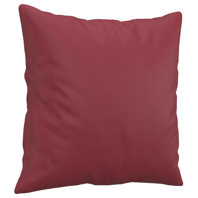 3-os. sofa z poduszkami, winna czerwień, 180 cm, sztuczna skóra
