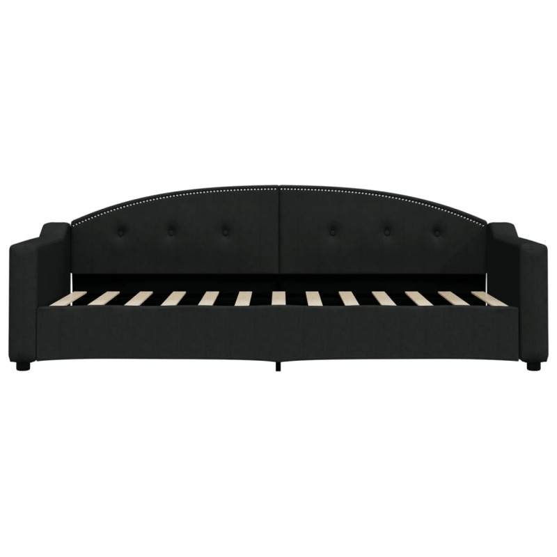 Sofa z funkcją spania, czarna, 80x200 cm, obita tkaniną