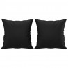 2-osobowa sofa z poduszkami, czarna, 140 cm, sztuczna skóra