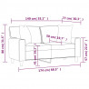 2-osobowa sofa z poduszkami, czarna, 140 cm, sztuczna skóra