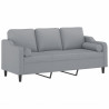 3-osobowa sofa z poduszkami, jasnoszara, 180 cm, tkanina