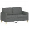 2-osobowa sofa z poduszkami, ciemnoszara, 120 cm, tkanina