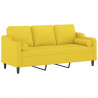 3-osobowa sofa wypoczynkowa z poduszkami, jasnożółta, 180 cm