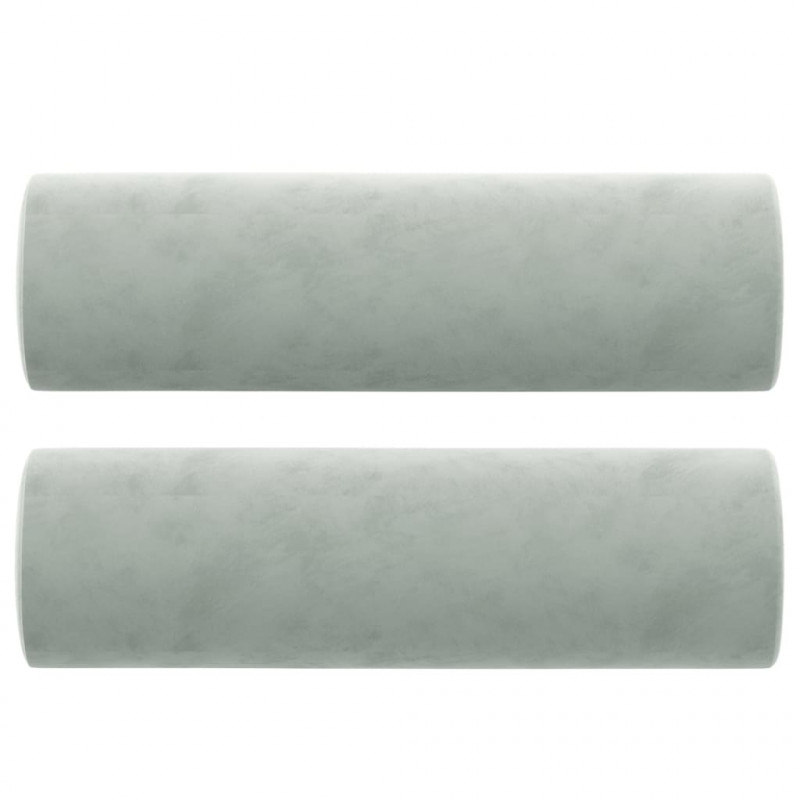 3-osobowa sofa z poduszkami, jasnoszara, 180 cm, aksamit