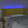 Zagłówek do łóżka z LED, zielony, 83x16x78/88 cm, tkanina