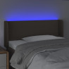 Zagłówek do łóżka z LED, taupe, 93x16x78/88 cm, tkanina