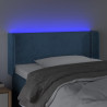 Zagłówek do łóżka z LED, ciemnoniebieski 83x16x78/88cm, aksamit