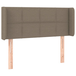 Zagłówek do łóżka z LED, taupe, 93x16x78/88 cm, tkanina