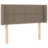Zagłówek do łóżka z LED, taupe, 93x16x78/88 cm, tkanina