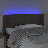 Zagłówek do łóżka z LED, taupe, 93x16x78/88 cm, tkanina