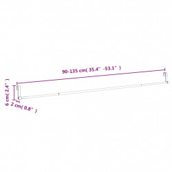 Karnisze, 2 szt., biało-srebrne, 90-135 cm, aluminium