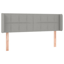 Zagłówek do łóżka z LED, jasnoszary, 147x16x78/88 cm, tkanina