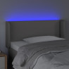 Zagłówek do łóżka z LED, szary, 83x16x78/88 cm, sztuczna skóra