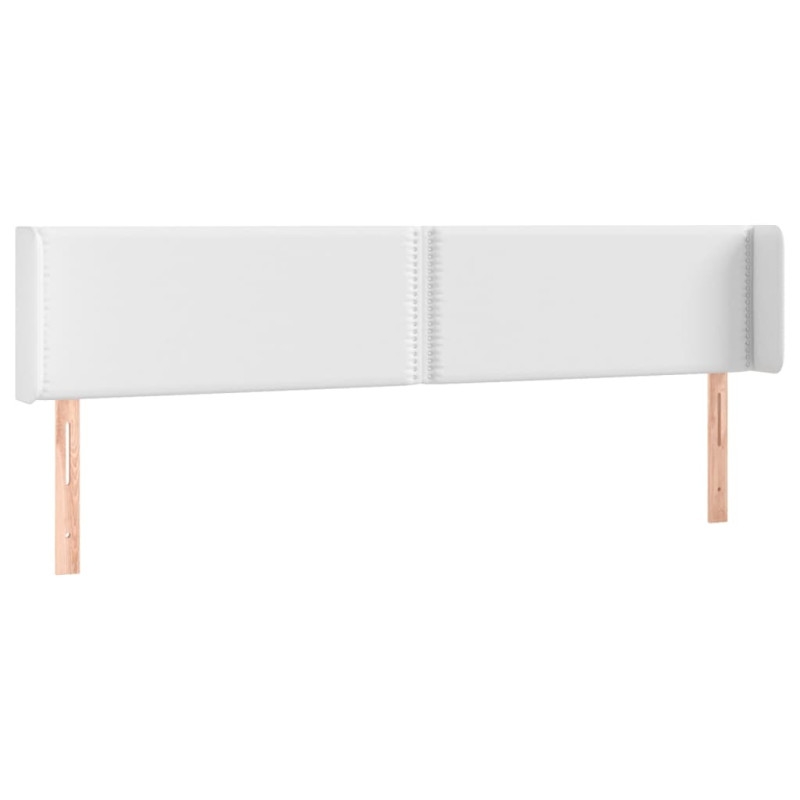Zagłówek do łóżka z LED, biały, 163x16x78/88 cm, sztuczna skóra