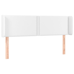 Zagłówek do łóżka z LED, biały, 147x16x78/88 cm, sztuczna skóra