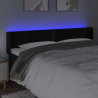 Zagłówek do łóżka z LED, czarny, 203x16x78/88 cm, aksamit
