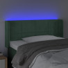 Zagłówek do łóżka z LED, ciemnozielony, 83x16x78/88 cm, aksamit
