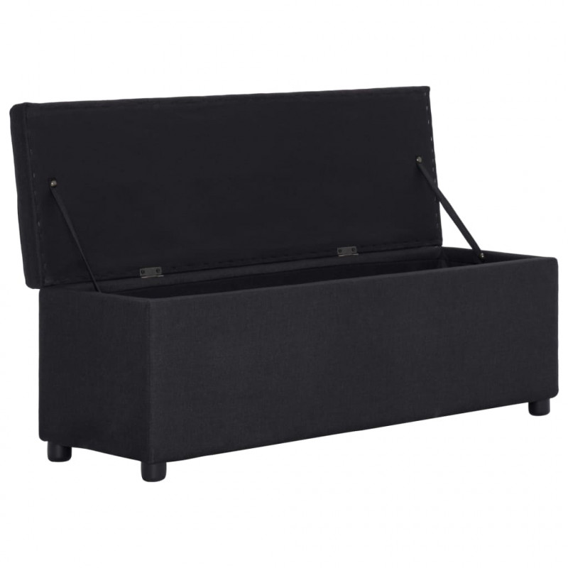 Ławka ze schowkiem, 116 cm, black, poliester