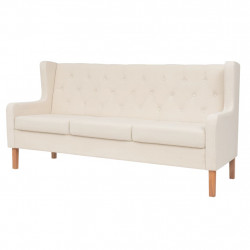 Sofa 3-osobowa, materiałowa, kremowa