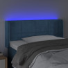 Zagłówek do łóżka z LED, ciemnoniebieski 93x16x78/88cm, aksamit