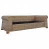 3-osobowa sofa z poduszkami, naturalny rattan