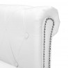 Sofa Chesterfield w kształcie litery L, sztuczna skóra, biała