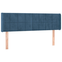 Zagłówek do łóżka z LED ciemnoniebieski 147x16x78/88 cm aksamit