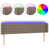 Zagłówek do łóżka z LED, taupe, 163x16x78/88 cm, tkanina