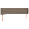 Zagłówek do łóżka z LED, taupe, 163x16x78/88 cm, tkanina